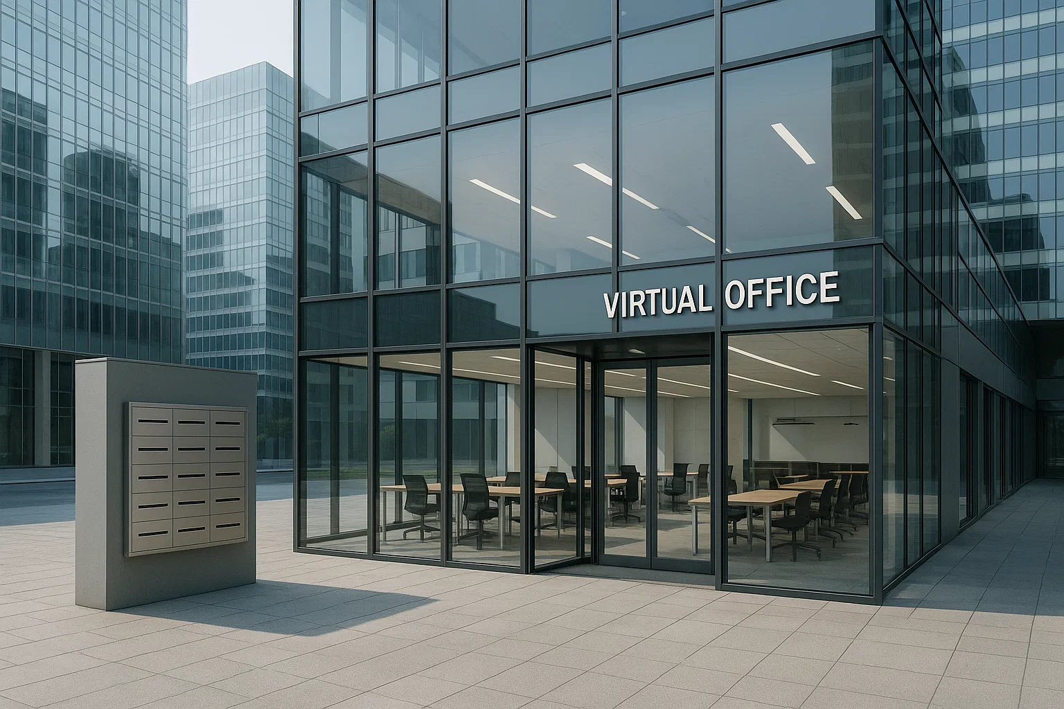 Virtueel kantoor in een modern Nederlands bedrijvencentrum met representatief zakelijk adres en toegang tot gedeelde werkplekken.